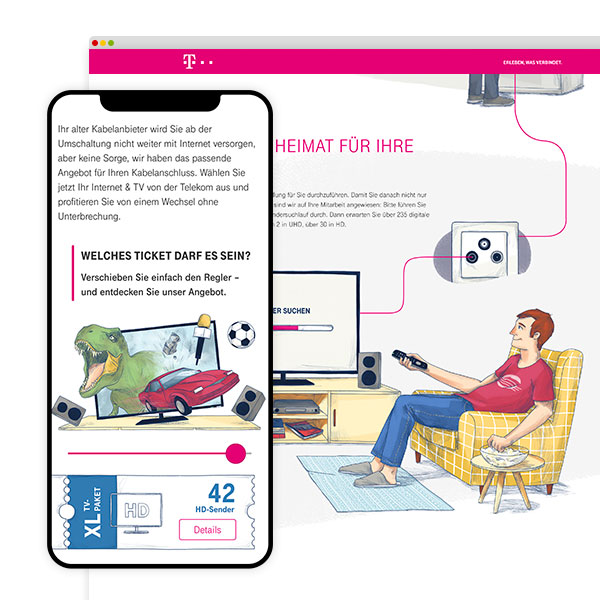 Telekom illustrated Landingpage